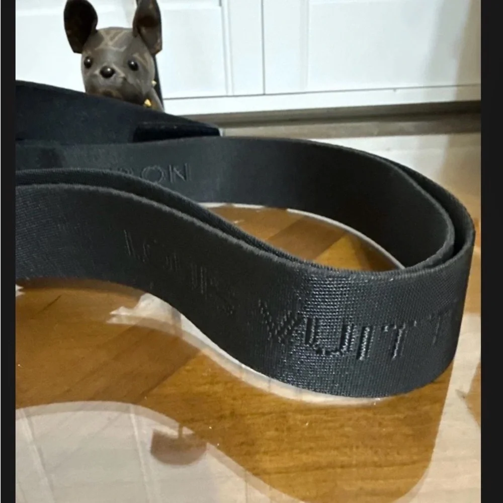 Louis Vuitton Black Embossed Logo Wide Shoulder Strap